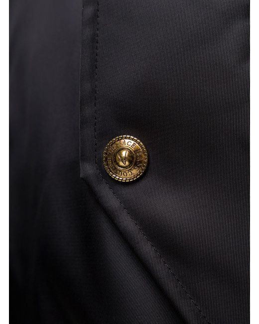 Versace Black Bomber Jacket With Back Baroque Logo Print In Nylon for men