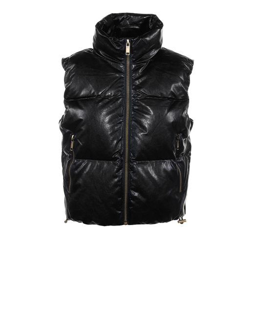 MICHAEL Michael Kors Leather Puffer Vest in Nero. (Black) Lyst