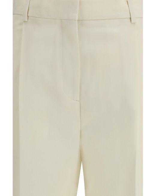 Totême Natural Straight-Leg Pants Polyester Trousers