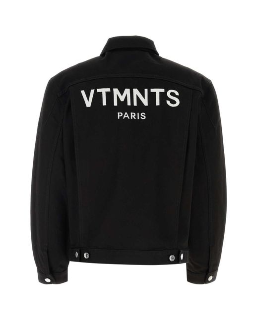 VTMNTS Black Denim Paris Jacket for men