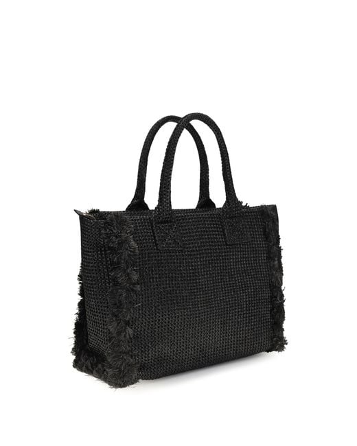 Pinko Black Medium Beach Rafia Tote Bag Raffia Shoulder