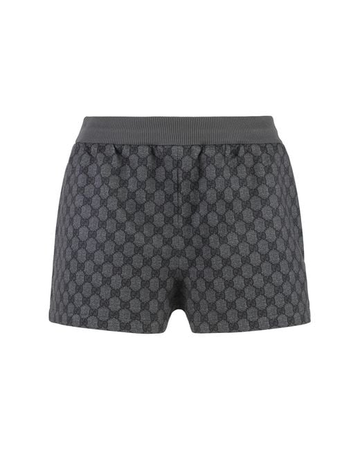 Gucci Gray Cotton Blend Shorts Polyester
