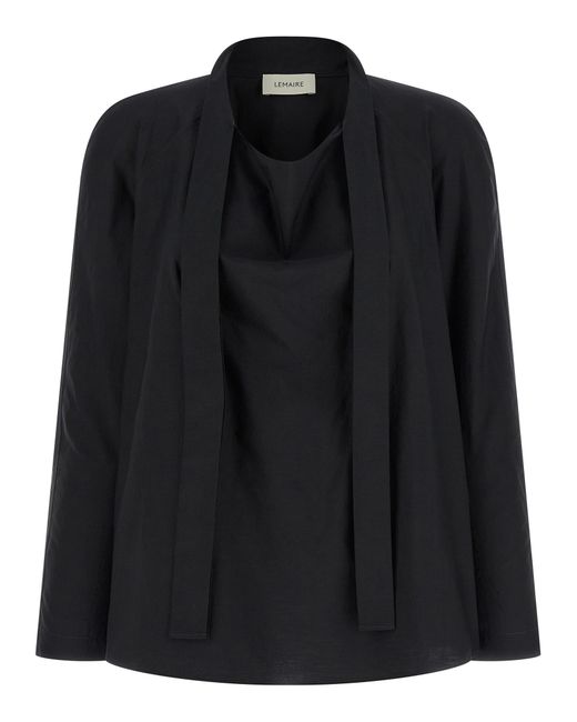 Lemaire Black 'Ascot' Blouse