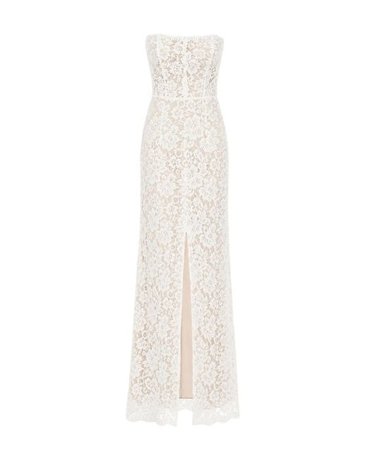 Monique Lhuillier White Dress Peony Lace