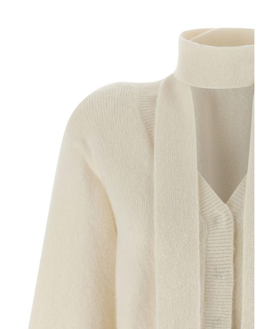 ROTATE BIRGER CHRISTENSEN Natural Scarf Cardigan