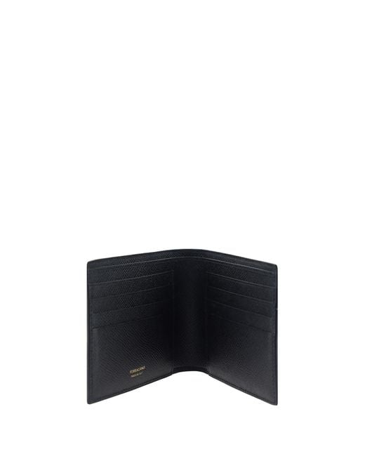 Ferragamo Gray Calfskin Billfold Wallet Calf Leather (Bos Taurus) Umbrellas for men