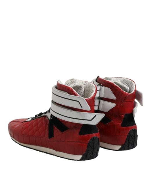 Dolce & Gabbana Red Hightop Sneakers for men