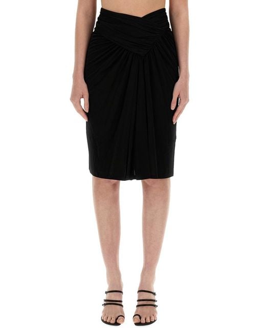 Saint Laurent Black Pencil Skirt Viscose