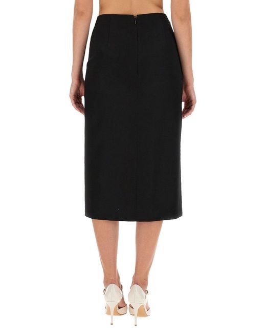 Nina Ricci Black Gabardine Skirt