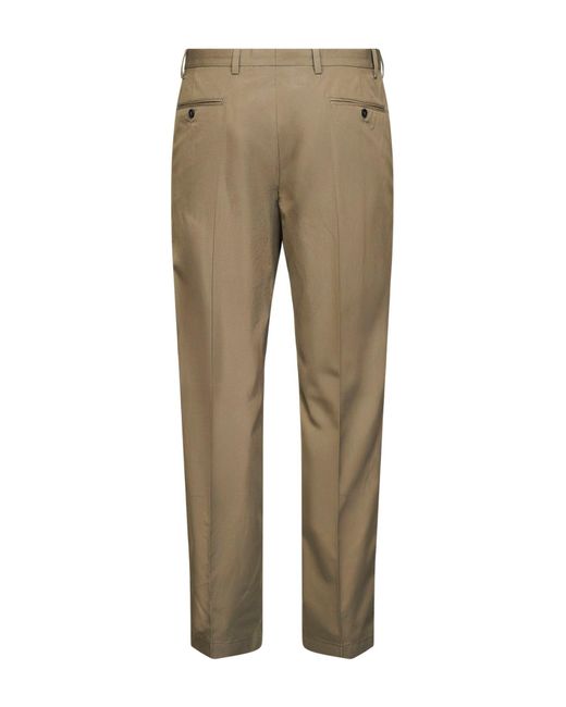 Prada Clay Cotton Trousers With Key Ring Natural (Veg) for men