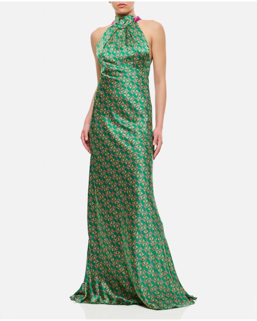 Saloni Green Long Dress