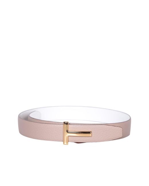 Tom Ford Pink Reversible Taupe/ Belt