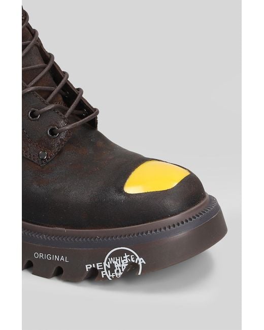 Premiata Black Brixton Combat Boots for men