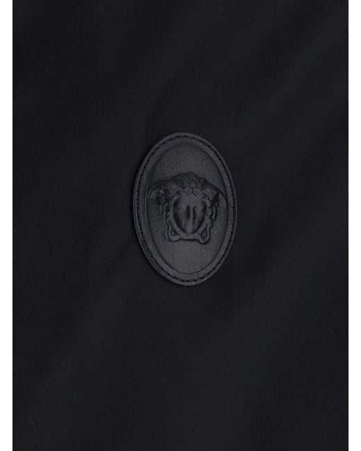 Versace Black Jacket Tech Fabric Coat for men