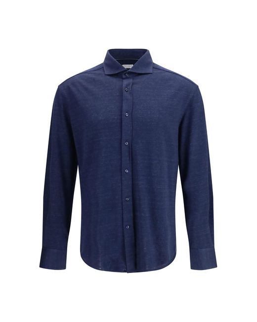 Brunello Cucinelli Blue Shirts for men