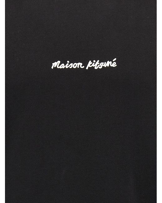 Maison Kitsuné Black Logo Embroidery Sweatshirt for men
