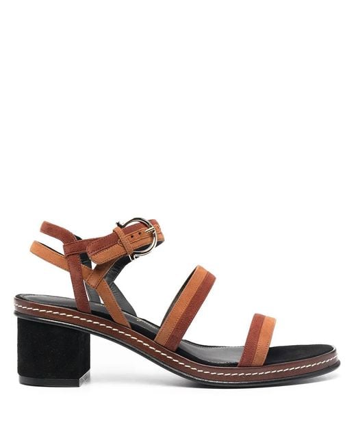 Ferragamo Black Two-Tone Leather Sandals