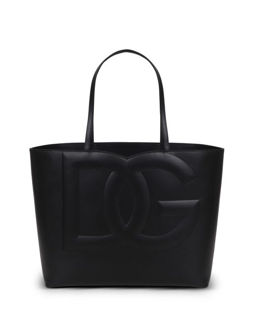 Dolce & Gabbana Black Medium Dg Logo Shopper Bag