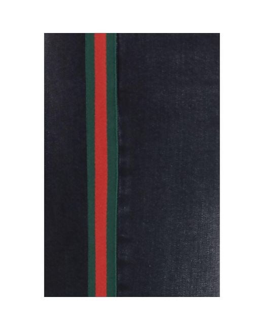Gucci Blue Black Cotton Straight