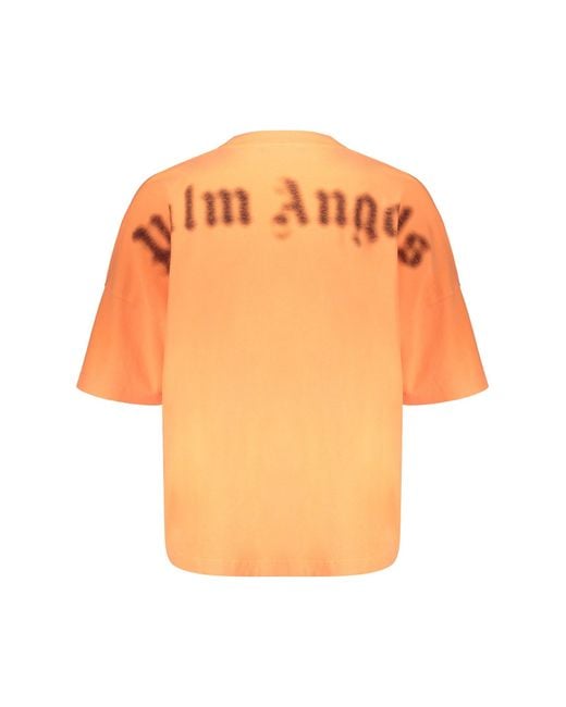 Palm Angels Orange Cotton T-Shirt for men