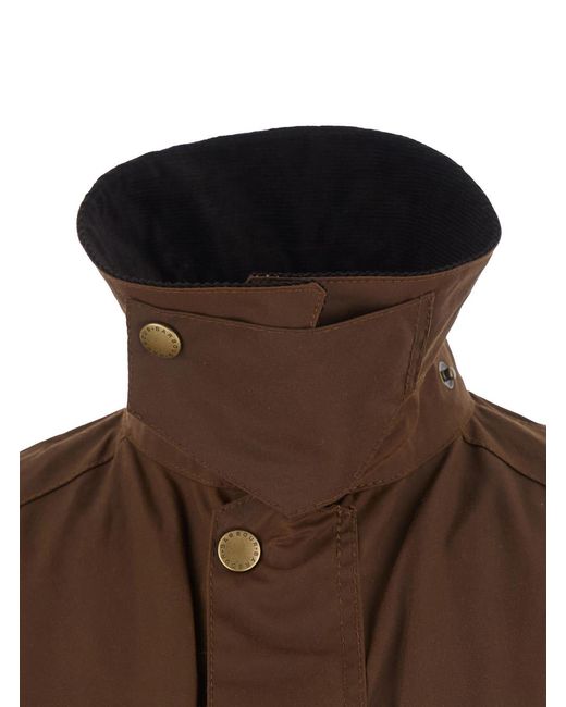 Barbour Brown Jacket Ashby Continuous Coated Cotton Coat for men