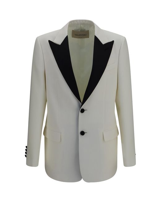Valentino Gray Two-Tone Wool Jacket Merino Ovis Aries for men