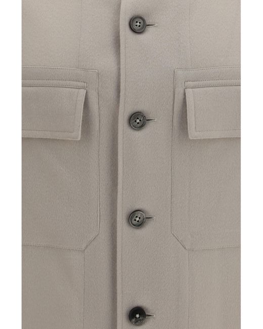 Zegna Gray Cashmere Jacket Kashmir/Capra Hircus for men