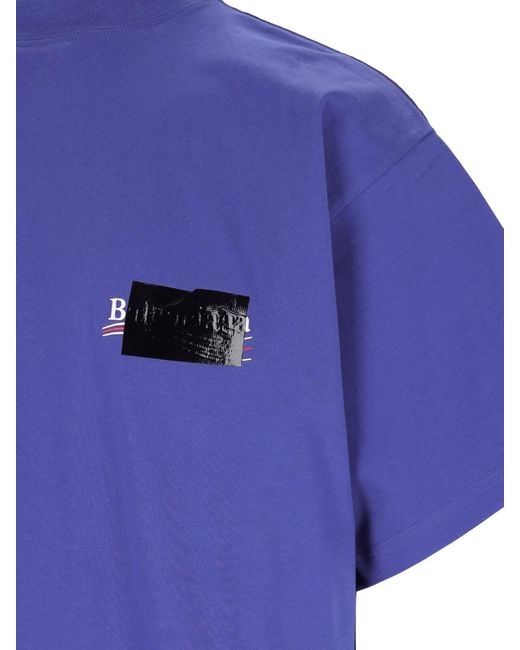 Balenciaga Blue Gaffer T-Shirt for men