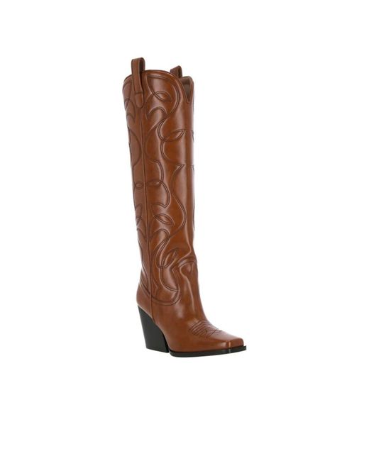 Stella McCartney Brown Texano Faux Leather Boots