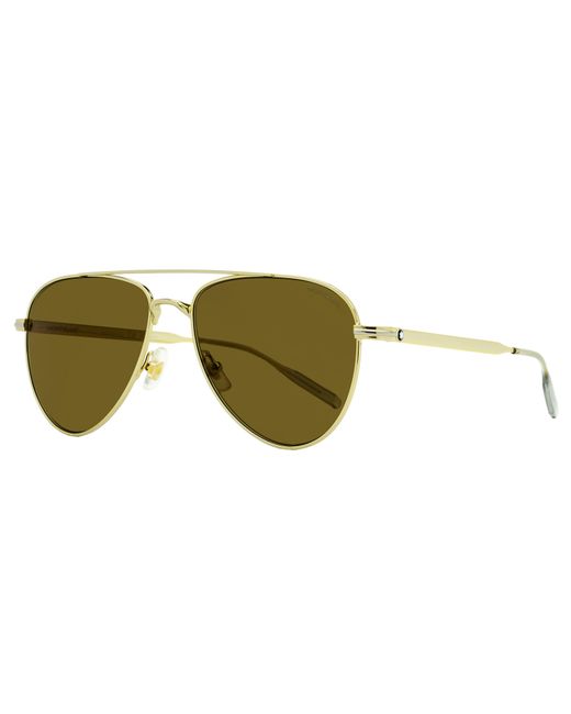 Montblanc Green Classic Pilot Sunglasses Mb0235S 003 57Mm Metal for men