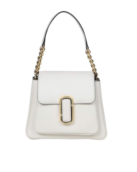 Marc Jacobs Mini Chain Satchel Leather Bag in White | Lyst