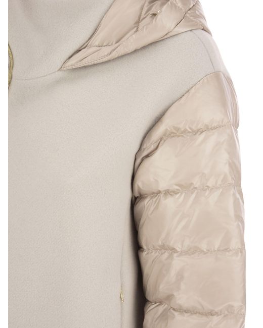 Herno Natural Resort Bomber Jacket In Modern Double And Ultralight Nylon