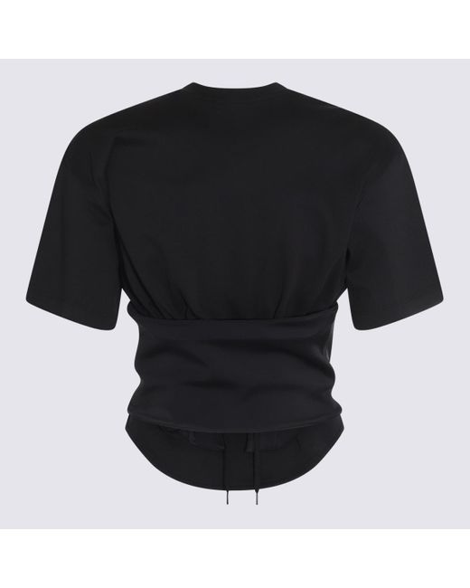 Mugler Black Cotton T-Shirt