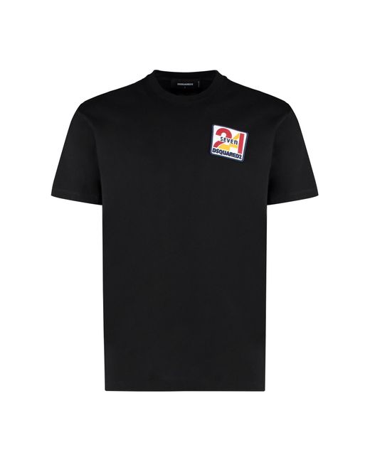 DSquared² Black Cotton Crew-neck T-shirt for men
