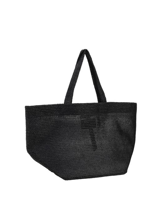 Alexander Wang Black Punch Xl Raffia Shoulder Bag
