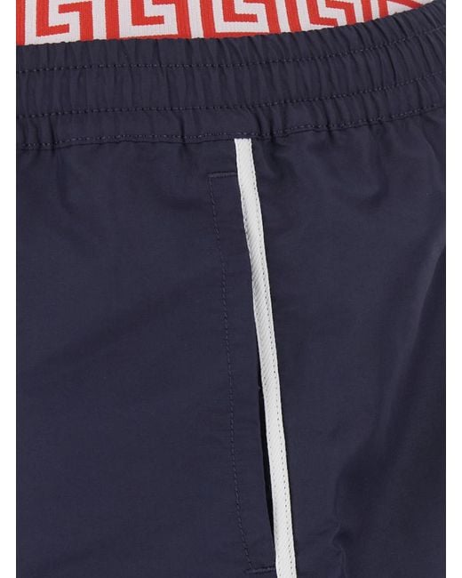 Versace Blue Swim Shorts Polyester Beachwear for men
