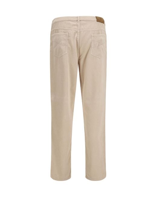 Brunello Cucinelli Natural Corduroy Pants Cotton; Elastane for men