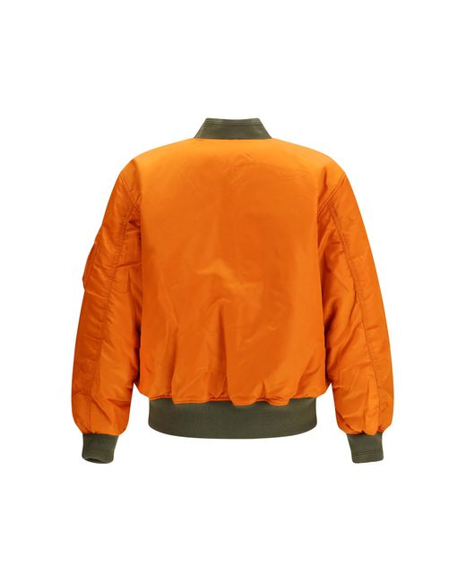 DIESEL Green W-Type-D1 Reversible Bomber Jacket for men