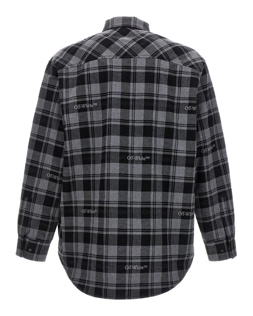 Off-White c/o Virgil Abloh Gray 'Check Flannel Padded' Jacket for men