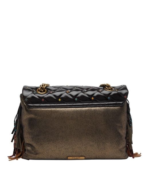 Kurt Geiger Black Large Kensington Fringe Crossbody Bag