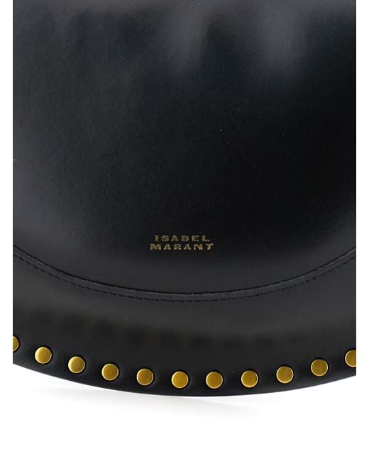 Isabel Marant Black 'Naoko' Shoulder Bag With Embossed Logo Lettering