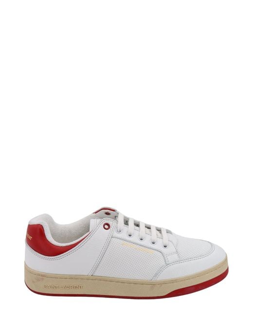 Saint Laurent White Sl/61 Leather Sneaker for men