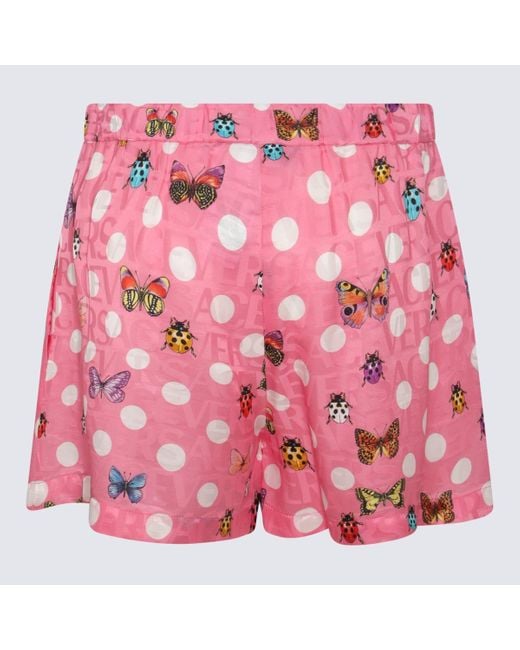 Pink silk shorts sales