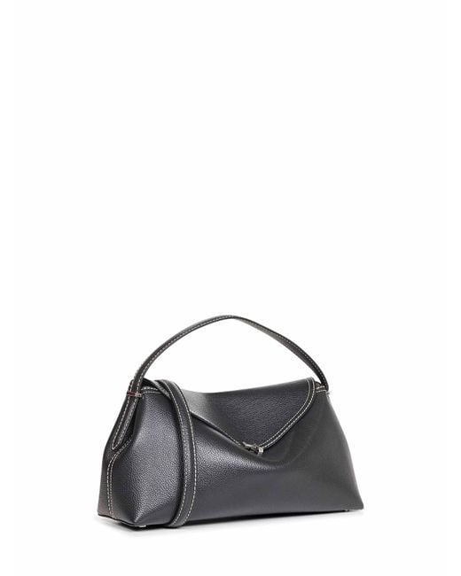 Totême Black T-Lock Top Handle Bag