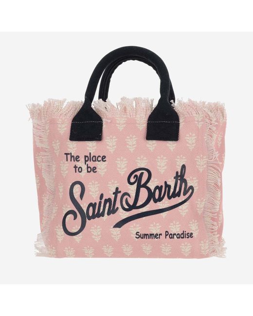 Mc2 Saint Barth Pink Colette Tote Bag With Logo