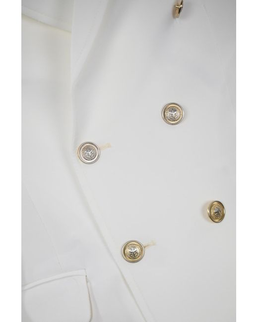 Daniele Alessandrini White Double-Breasted Suit for men