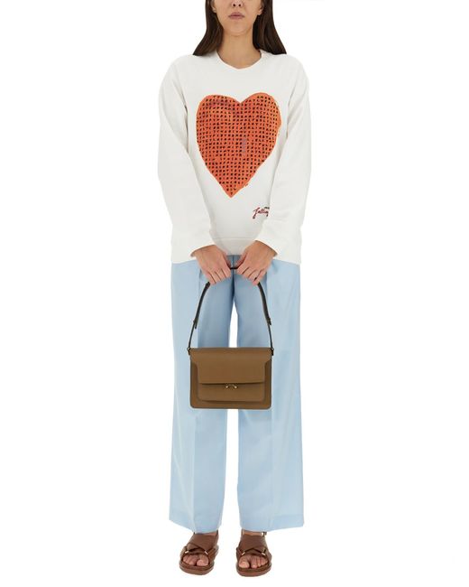 Marni White Heart Crucipuzzle Sweatshirt