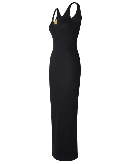 Blumarine Black Cotton Long Pencil Dress