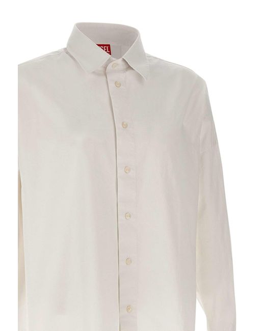 DIESEL White "s-limo" Cotton Shirt for men