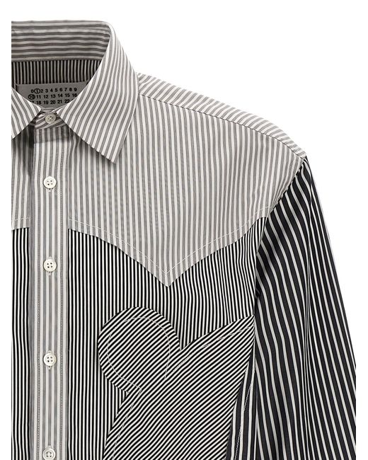 Maison Margiela Gray Striped Shirt Shirt, Blouse for men
